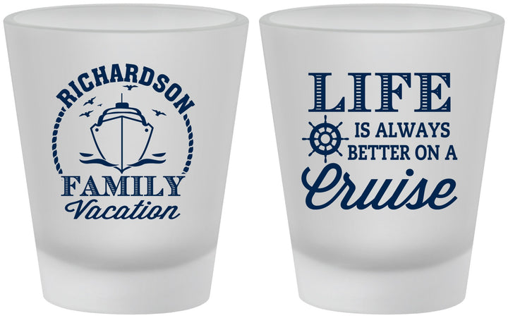 Custom Family Vacation Frosted Shot Glasses - Cruise Ship | 180036