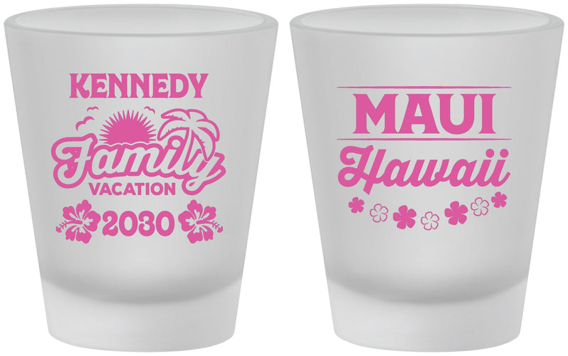 Custom Family Vacation Frosted Shot Glasses - Hawaii | 180040