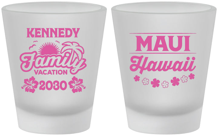 Custom Family Vacation Frosted Shot Glasses - Hawaii | 180040