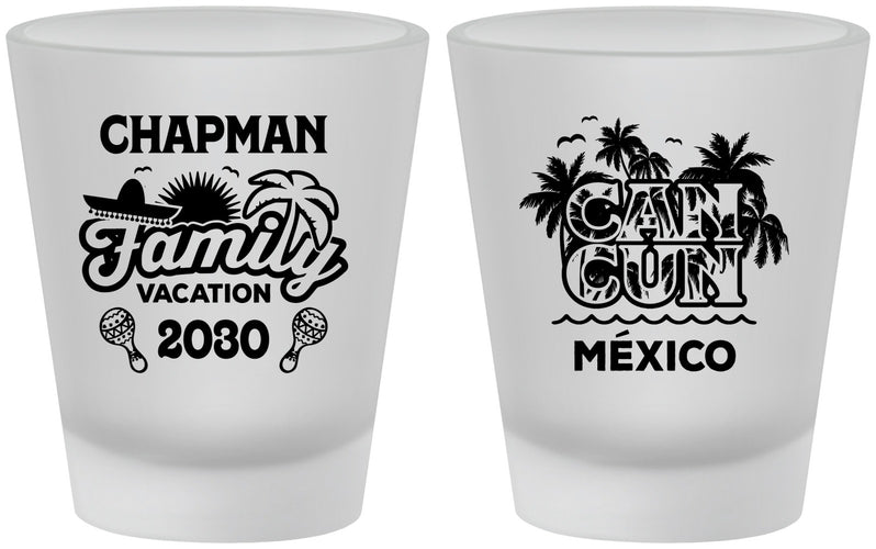 Custom Family Vacation Frosted Shot Glasses - Cancun | 180042