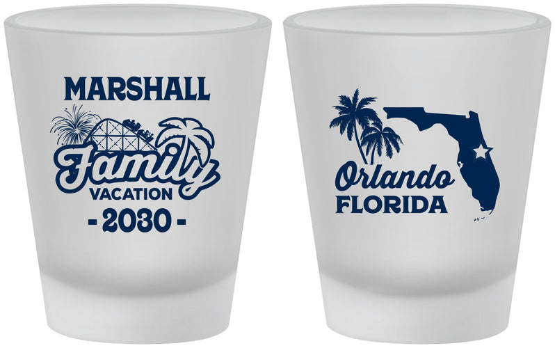 Custom Family Vacation Frosted Shot Glasses - Orlando | 180043