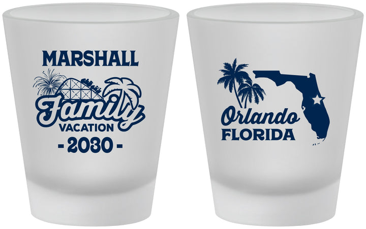 Custom Family Vacation Frosted Shot Glasses - Orlando | 180043