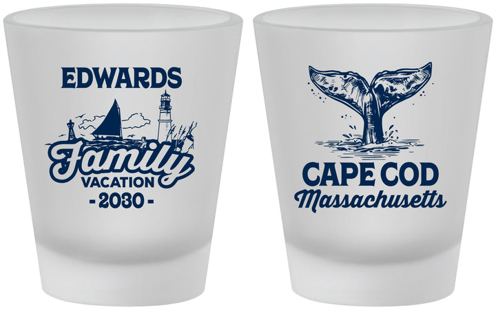 Custom Family Vacation Frosted Shot Glasses - Cape Cod | 180046