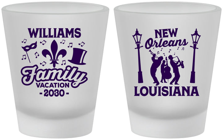 Custom Family Vacation Frosted Shot Glasses - New Orleans | 180047