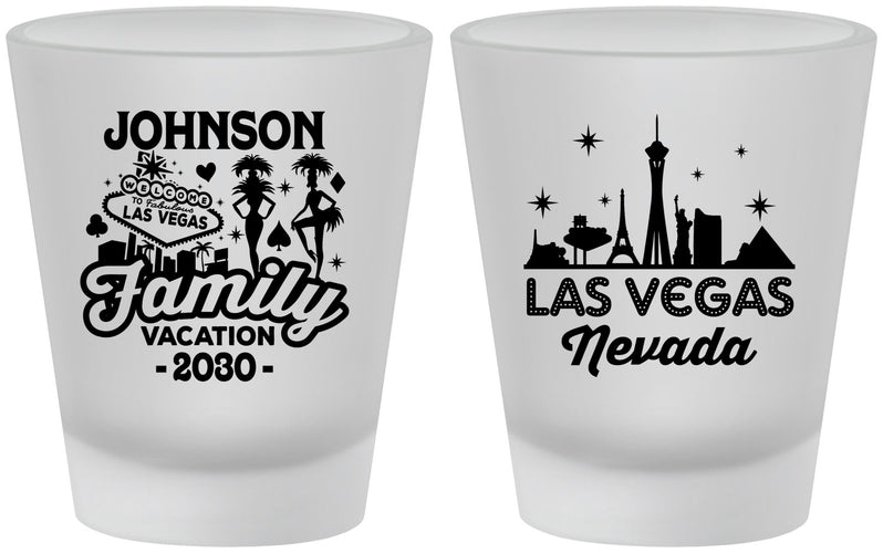 Custom Family Vacation Frosted Shot Glasses - Las Vegas | 180048