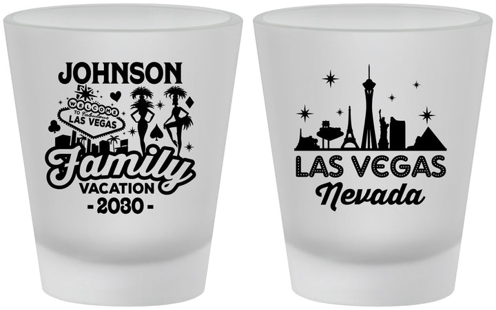 Custom Family Vacation Frosted Shot Glasses - Las Vegas | 180048