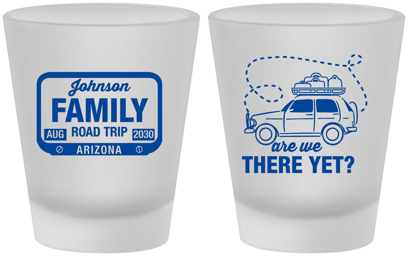 Custom Family Vacation Frosted Shot Glasses - Road Trip Car | 180050