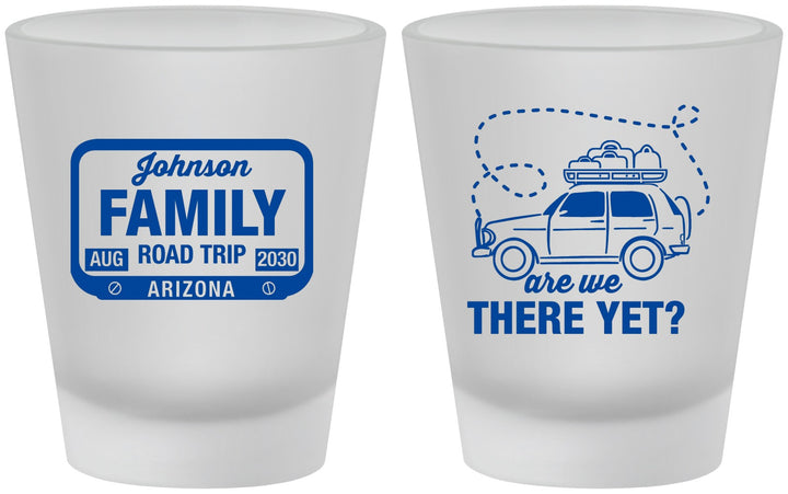 Custom Family Vacation Frosted Shot Glasses - Road Trip Car | 180050