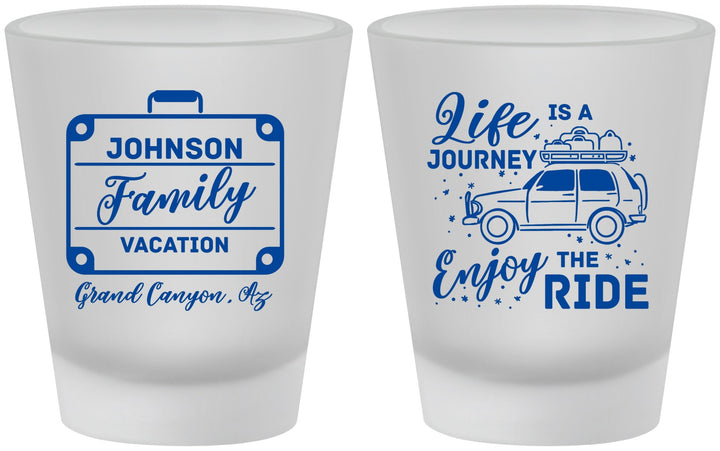 Custom Family Vacation Frosted Shot Glasses - Road Trip Car | 180051