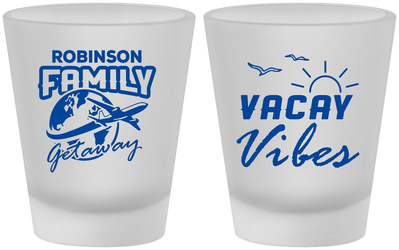 Custom Family Vacation Frosted Shot Glasses - Vacay Vibes | 180057