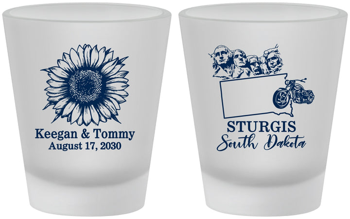 Custom Wedding Frosted Shot Glasses - South Dakota | 190