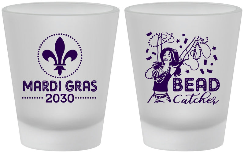 Custom Mardi Gras Frosted Shot Glasses - Bead Catcher Nola | 190000