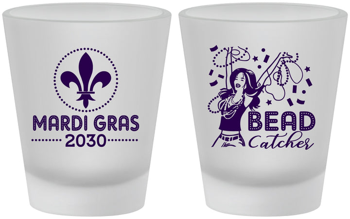 Custom Mardi Gras Frosted Shot Glasses - Bead Catcher Nola | 190000