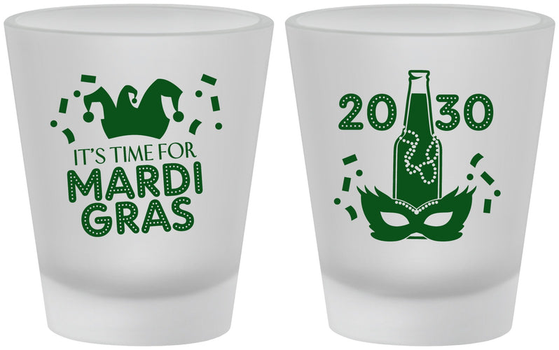 Custom Mardi Gras Frosted Shot Glasses - New Orleans | 190003