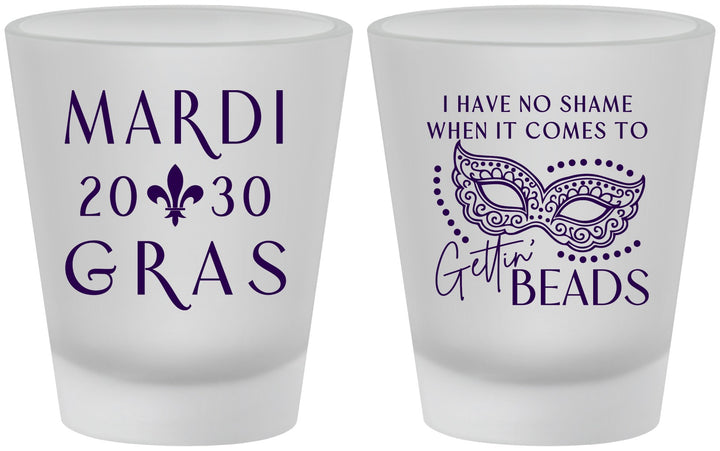 Custom Mardi Gras Frosted Shot Glasses - Nola New Orleans | 190006
