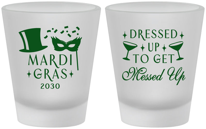 Custom Mardi Gras Frosted Shot Glasses - Fleur De Lis | 190015