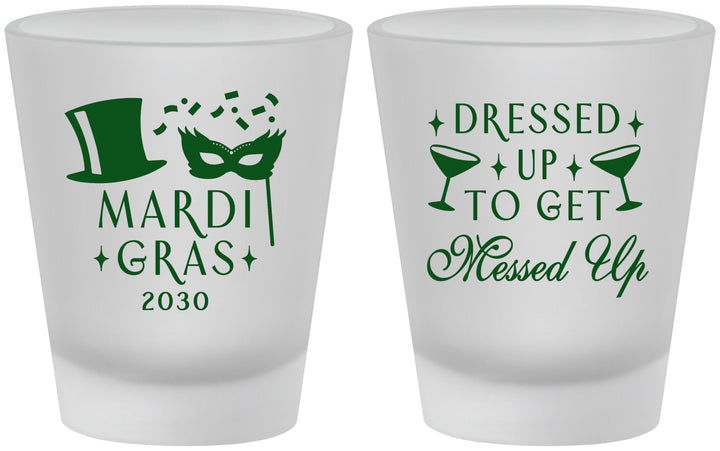 Custom Mardi Gras Frosted Shot Glasses - Fleur De Lis | 190015