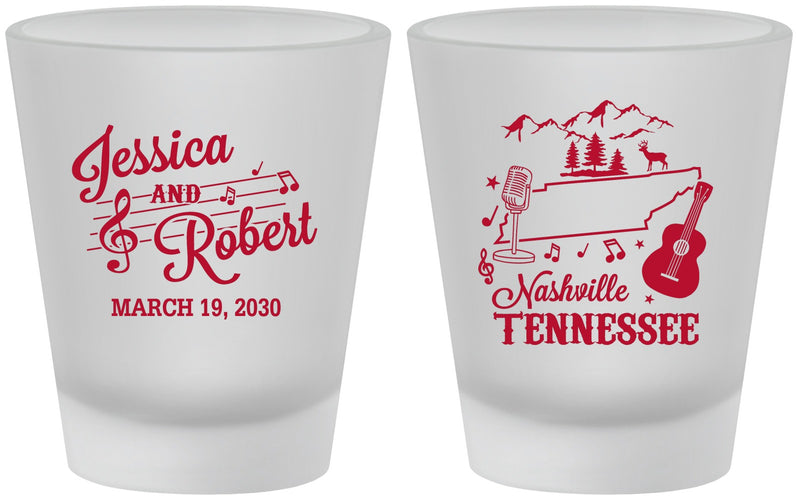 Custom Wedding Frosted Shot Glasses - Tennessee | 191