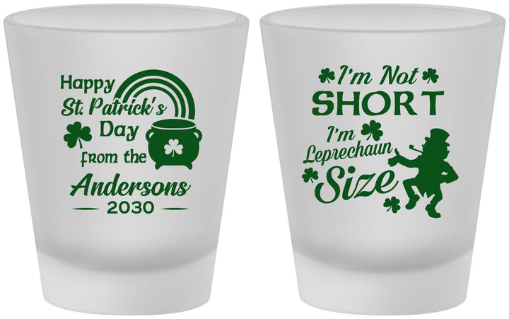 Custom St Patricks Day Frosted Shot Glasses - Leprechaun | 200001