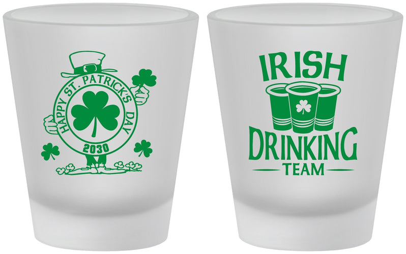 Custom St Patricks Day Frosted Shot Glasses - Irish Drinking Team | 200006