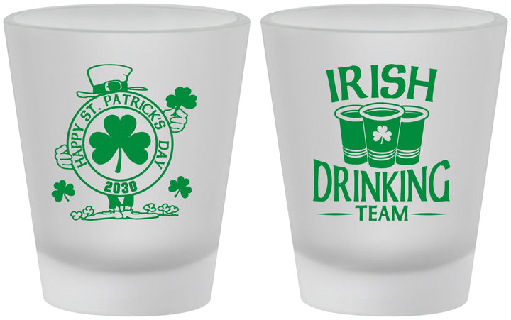 Custom St Patricks Day Frosted Shot Glasses - Irish Drinking Team | 200006