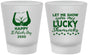 Custom St Patricks Day Frosted Shot Glasses - Shamrocks | 200015