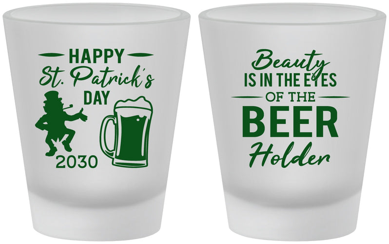 Custom St Patricks Day Frosted Shot Glasses - Leprechaun | 200019