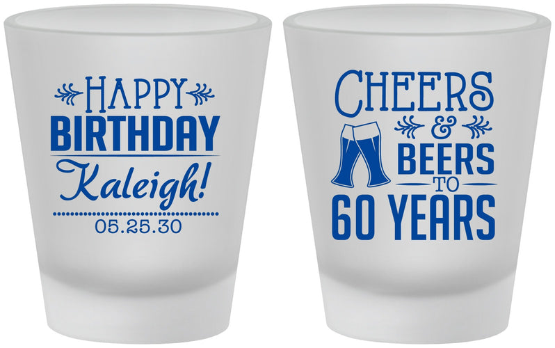 Custom Birthday Frosted Shot Glasses - 60th | 20006