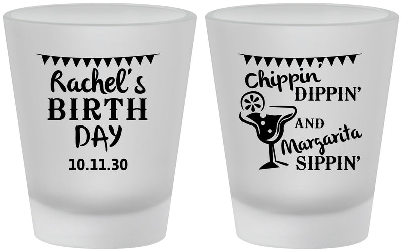 Custom Birthday Frosted Shot Glasses - Fiesta Margarita | 20009