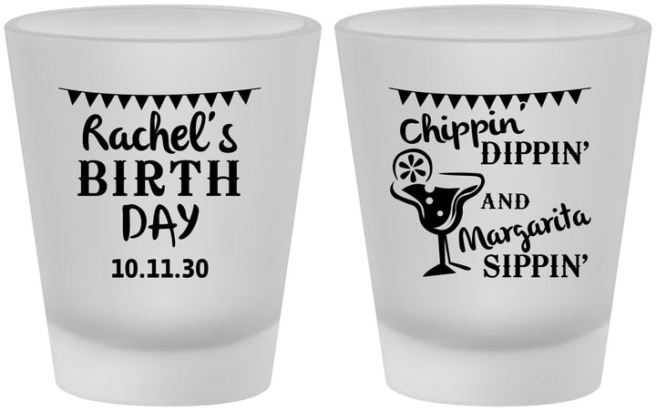 Custom Birthday Frosted Shot Glasses - Fiesta Margarita | 20009