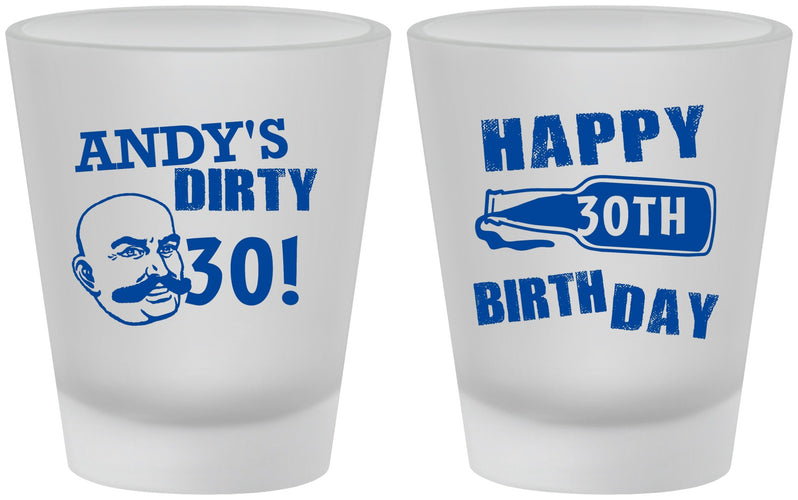 Custom Birthday Frosted Shot Glasses - 30th | 20012