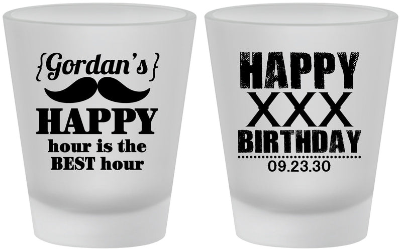 Custom Birthday Frosted Shot Glasses - 30th | 20013