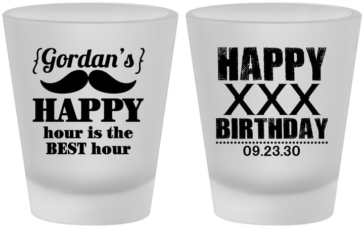 Custom Birthday Frosted Shot Glasses - 30th | 20013