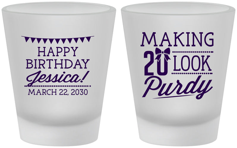 Custom Birthday Frosted Shot Glasses - 20th | 20021