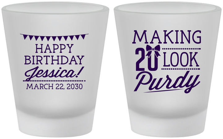 Custom Birthday Frosted Shot Glasses - 20th | 20021