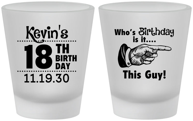 Custom Birthday Frosted Shot Glasses - 18th | 20046