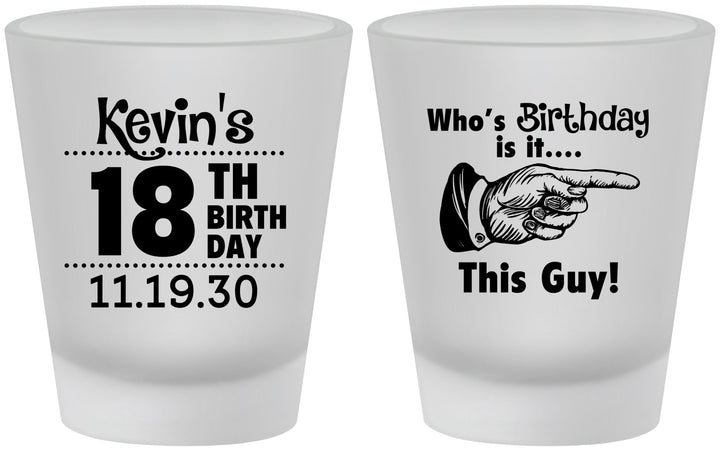 Custom Birthday Frosted Shot Glasses - 18th | 20046