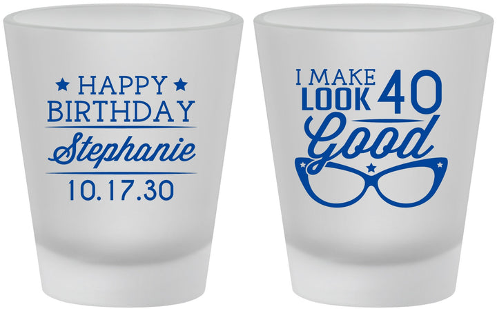 Custom Birthday Frosted Shot Glasses - 40th | 20048