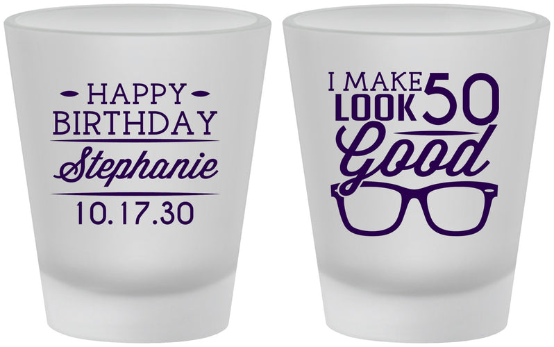 Custom Birthday Frosted Shot Glasses - 50th | 20049