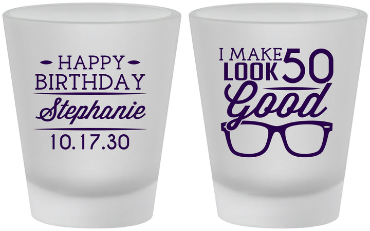 Custom Birthday Frosted Shot Glasses - 50th | 20049