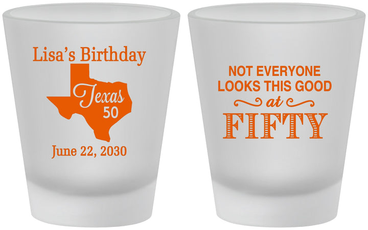Custom Birthday Frosted Shot Glasses - 50th | 20051