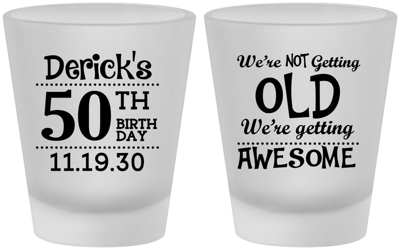 Custom Birthday Frosted Shot Glasses - 50th | 20052