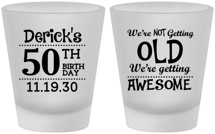 Custom Birthday Frosted Shot Glasses - 50th | 20052