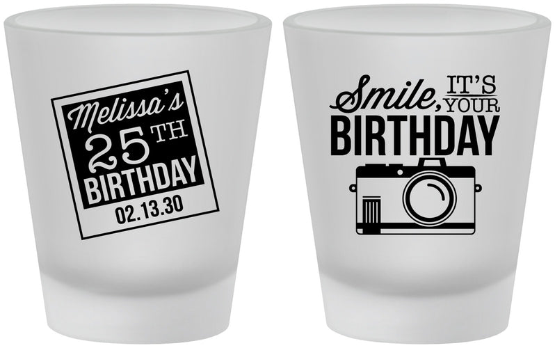 Custom Birthday Frosted Shot Glasses - 25th | 20053