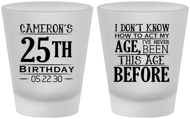 Custom Birthday Frosted Shot Glasses - 25th | 20054