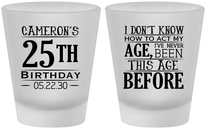 Custom Birthday Frosted Shot Glasses - 25th | 20054