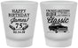 Custom Birthday Frosted Shot Glasses - 75th Classic Car | 20055
