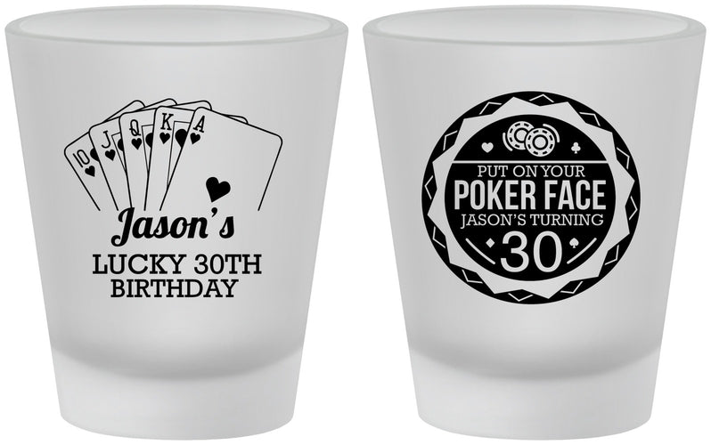 Custom Birthday Frosted Shot Glasses - 30th Las Vegas | 20060