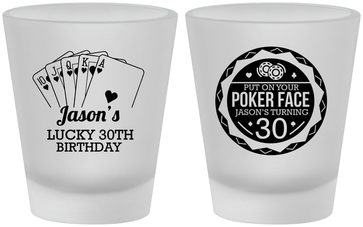 Custom Birthday Frosted Shot Glasses - 30th Las Vegas | 20060