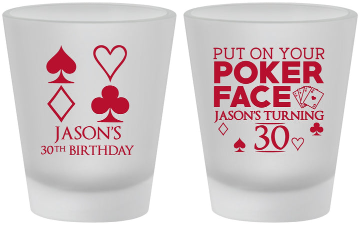 Custom Birthday Frosted Shot Glasses - 30th Las Vegas | 20062